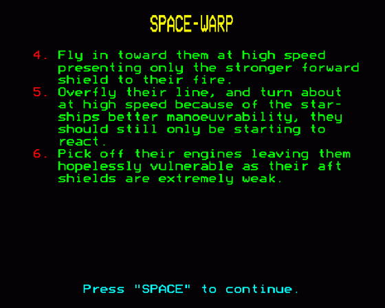 Spacewarp Screenshot 24 (BBC Model B)