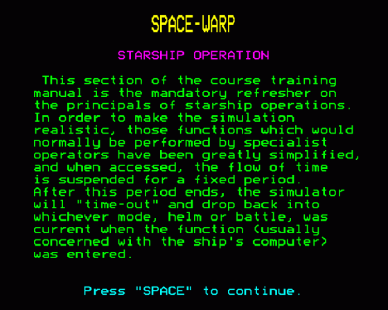 Spacewarp Screenshot 27 (BBC Model B)