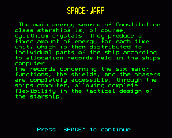 Spacewarp Screenshot 28 (BBC Model B)