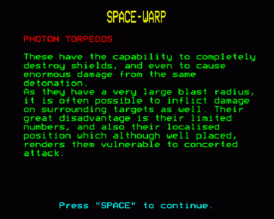 Spacewarp Screenshot 35 (BBC Model B)