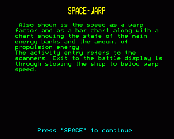 Spacewarp Screenshot 38 (BBC Model B)