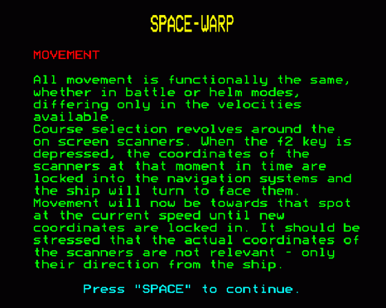 Spacewarp Screenshot 42 (BBC Model B)