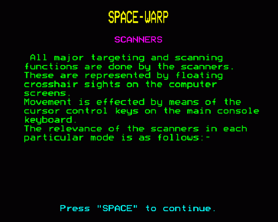 Spacewarp Screenshot 44 (BBC Model B)