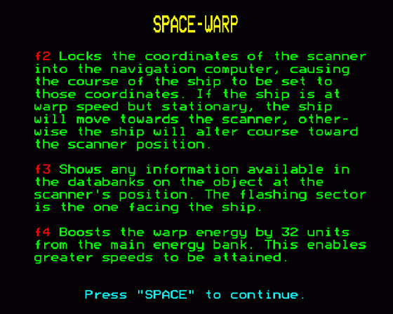 Spacewarp Screenshot 49 (BBC Model B)