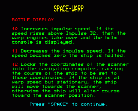 Spacewarp Screenshot 51 (BBC Model B)