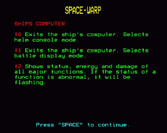 Spacewarp Screenshot 54 (BBC Model B)