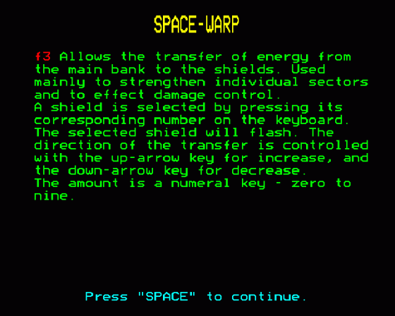 Spacewarp Screenshot 55 (BBC Model B)