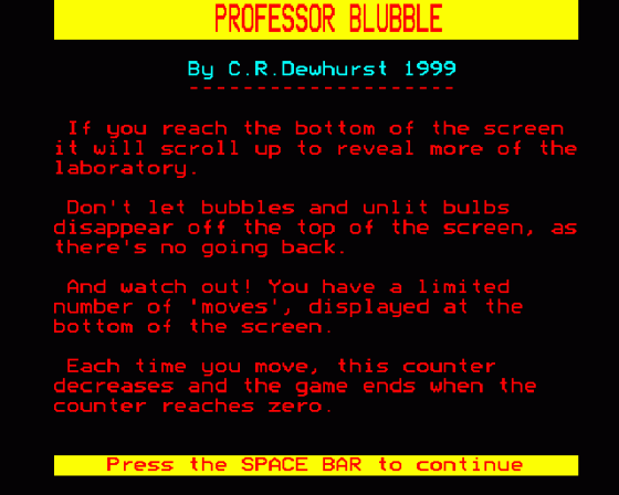 Professor Blubble Screenshot 13 (BBC Model B)