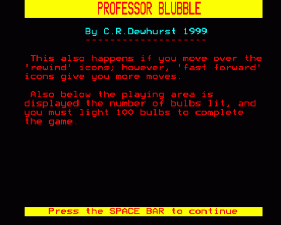 Professor Blubble Screenshot 14 (BBC Model B)