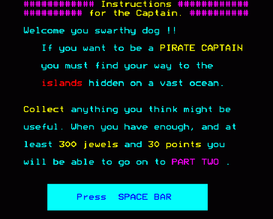 Pirate Screenshot 10 (BBC Model B)