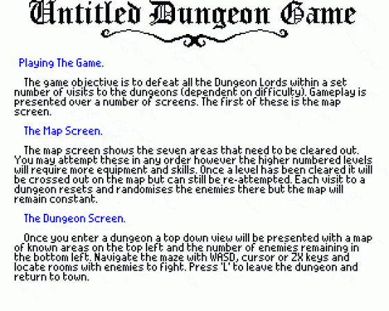 Untitled Dungeon Game Screenshot 9 (BBC B/B+/Master 128)