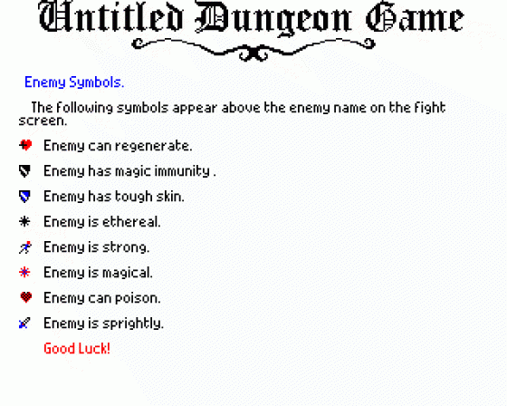 Untitled Dungeon Game Screenshot 13 (BBC B/B+/Master 128)