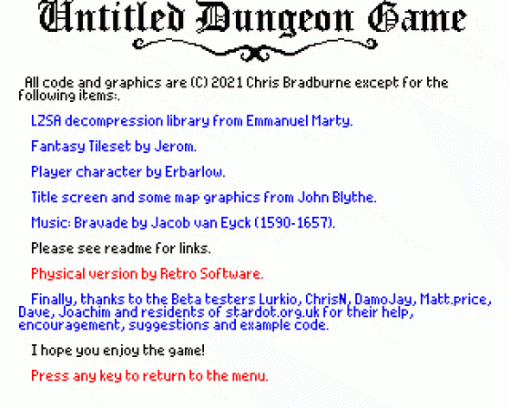 Untitled Dungeon Game Screenshot 14 (BBC B/B+/Master 128)