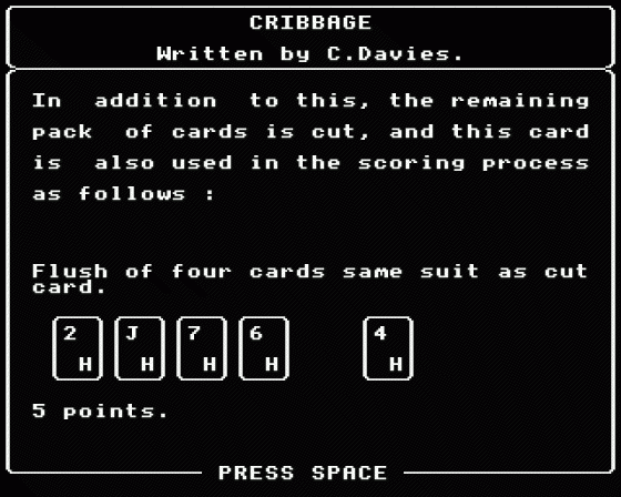 Cribbage Screenshot 10 (BBC B/B+/Master 128)