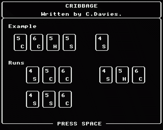 Cribbage Screenshot 16 (BBC B/B+/Master 128)