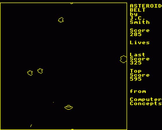 Asteroid Belt Screenshot 6 (BBC Model B)