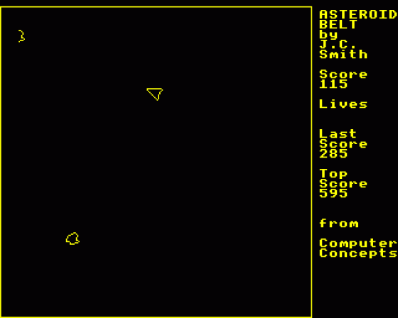 Asteroid Belt Screenshot 7 (BBC Model B)