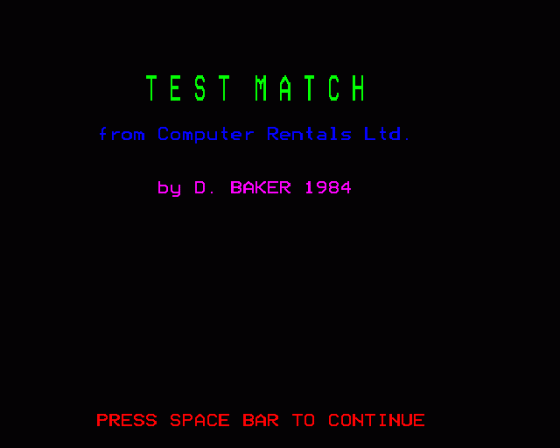 Test Match Screenshot 11 (BBC Model B)