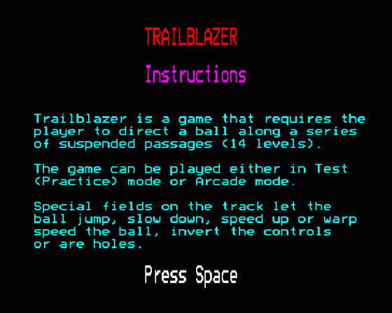 Trailblazer Screenshot 7 (BBC B/B+/Master 128/Master Compact)