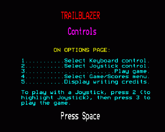 Trailblazer Screenshot 8 (BBC B/B+/Master 128/Master Compact)
