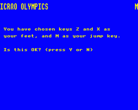 Micro Olympics Screenshot 15 (BBC Model B)