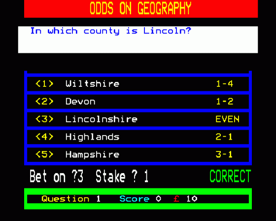 Odds On Geography