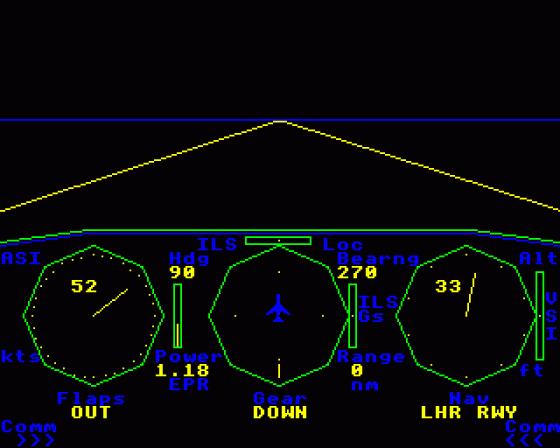 747 Flight Simulator Screenshot 5 (BBC Model B)