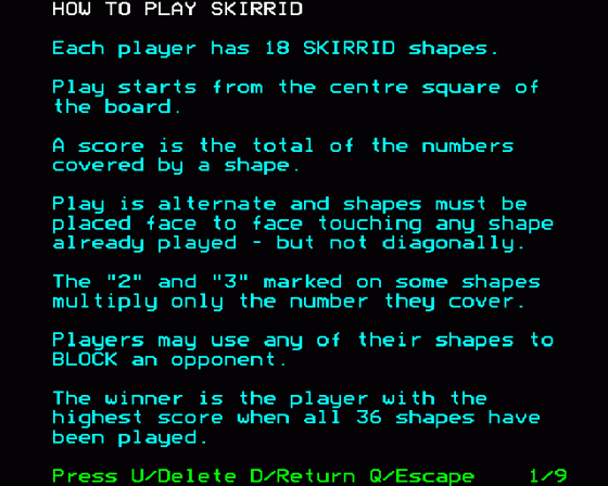 Skirrid: The Shapes Game Screenshot 5 (BBC B/B+/Master 128)