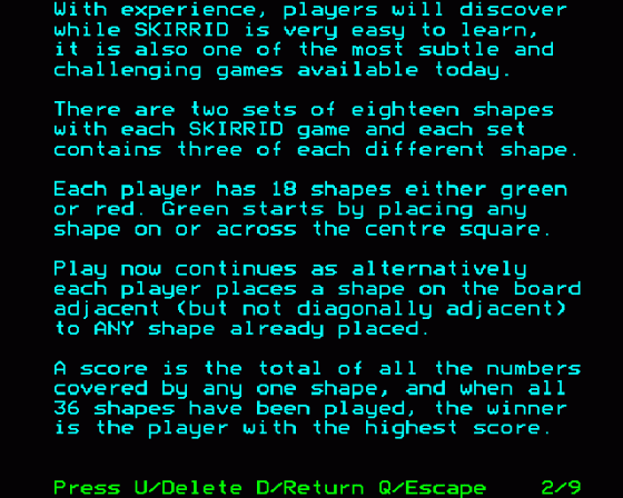 Skirrid: The Shapes Game Screenshot 6 (BBC B/B+/Master 128)