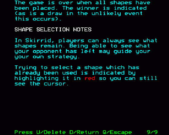 Skirrid: The Shapes Game Screenshot 13 (BBC B/B+/Master 128)