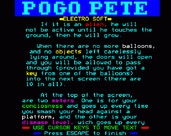 Pogo Pete Screenshot 10 (BBC Model B)