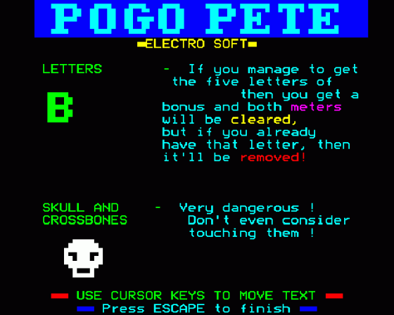 Pogo Pete Screenshot 13 (BBC Model B)