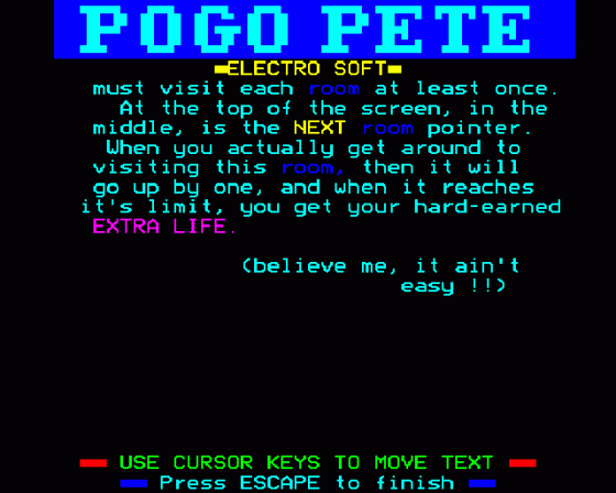 Pogo Pete Screenshot 17 (BBC Model B)