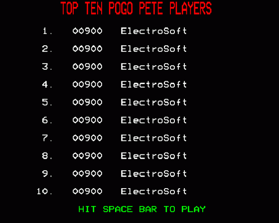 Pogo Pete Screenshot 19 (BBC Model B)