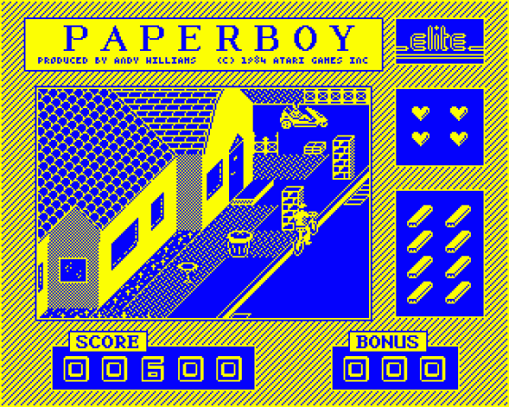 Paperboy Screenshot 5 (BBC Model B)