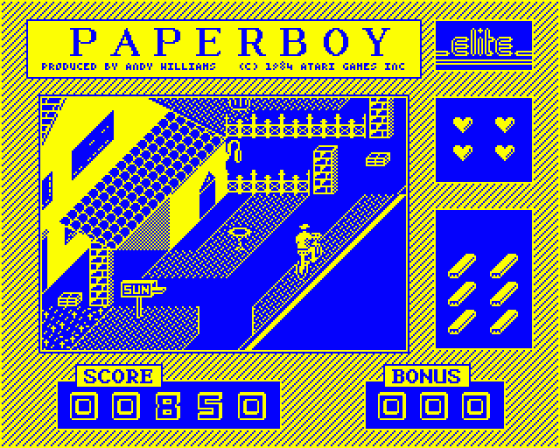 Paperboy Screenshot 6 (BBC Model B)