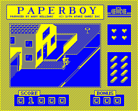 Paperboy Screenshot 11 (BBC Model B)