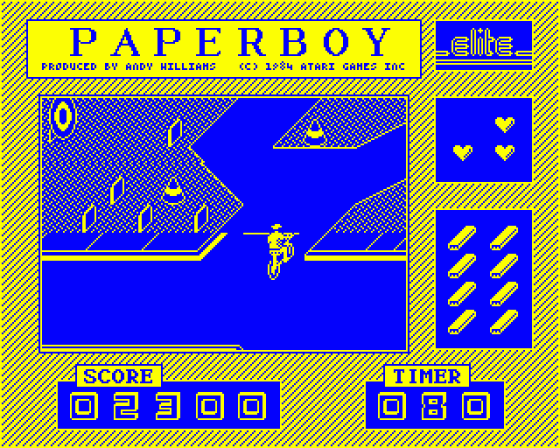 Paperboy Screenshot 17 (BBC Model B)