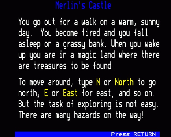 Merlin's Castle Screenshot 10 (BBC B/B+/Master 128)