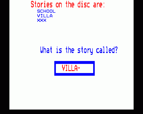 Storywriter Screenshot 8 (BBC Model B)