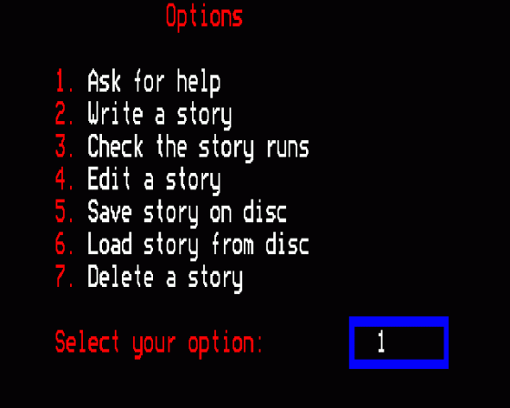 Storywriter Screenshot 9 (BBC Model B)
