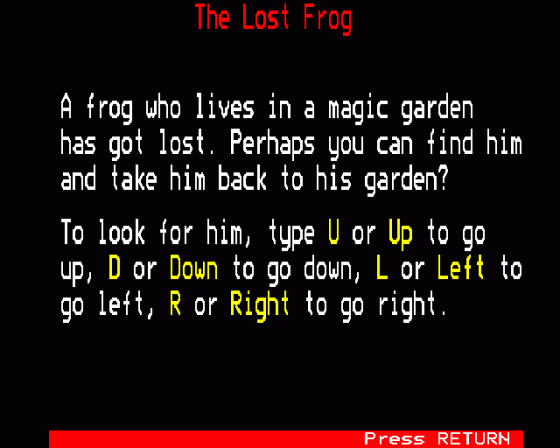 The Lost Frog Screenshot 21 (BBC B/B+/Master 128)