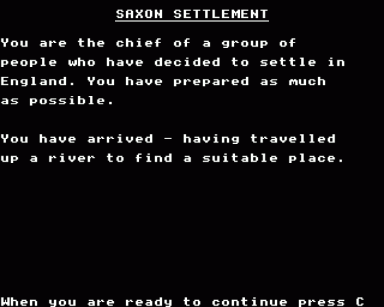 A Saxon Settlement Screenshot 10 (BBC Model B)
