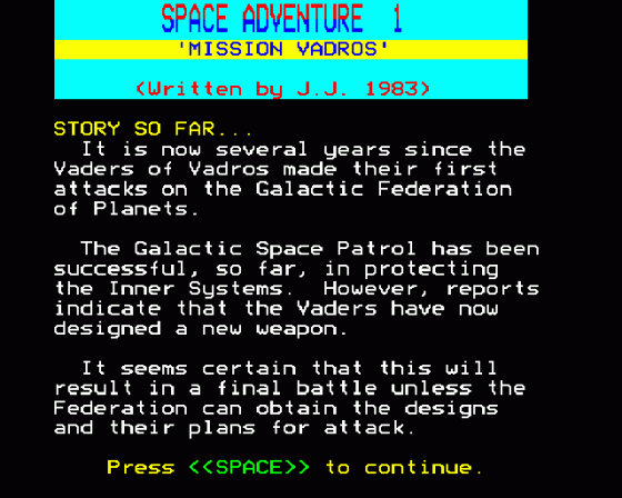 Space Adventure One Screenshot 6 (BBC Model B)