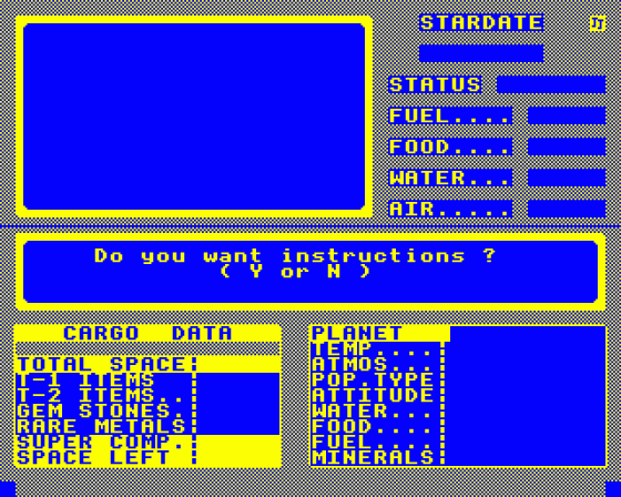 Star Trader Screenshot 10 (BBC Model B)