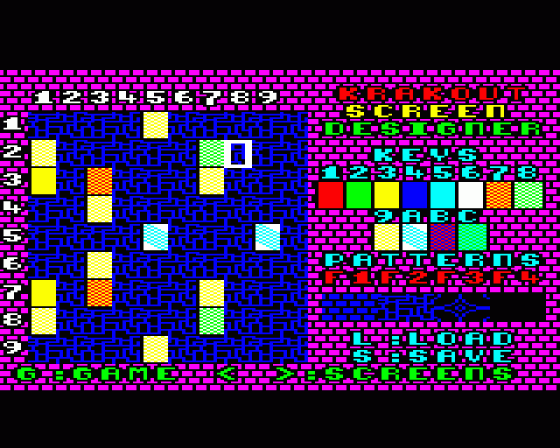 Krakout Screen Designer Screenshot 7 (BBC B/B+/Master 128)