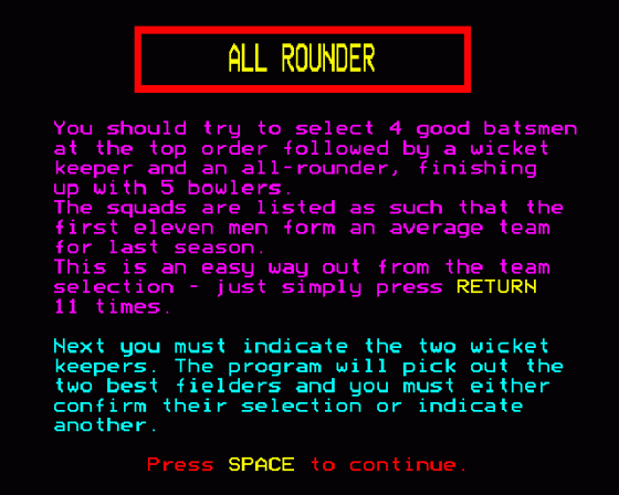 All Rounder Screenshot 11 (BBC B/B+/Master 128)