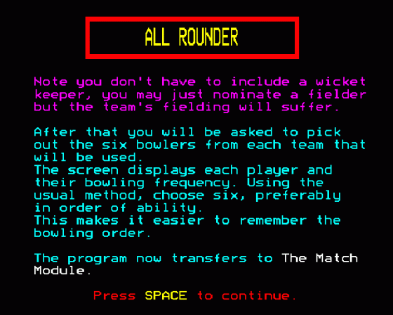 All Rounder Screenshot 12 (BBC B/B+/Master 128)