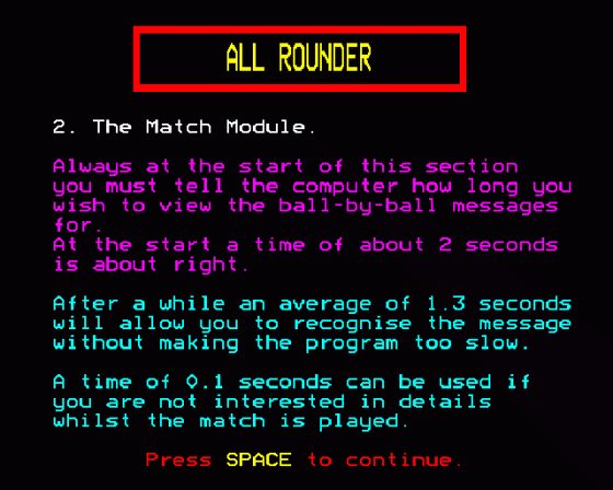 All Rounder Screenshot 13 (BBC B/B+/Master 128)