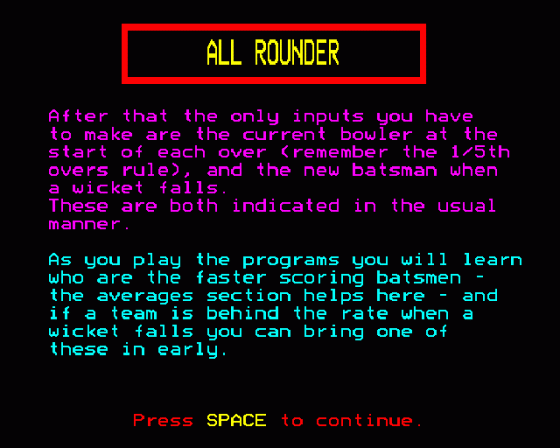 All Rounder Screenshot 14 (BBC B/B+/Master 128)